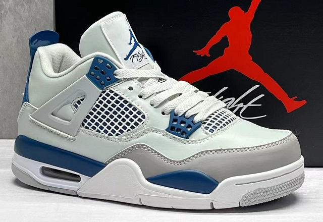 Women Air Jordan 4 Cement Military Blue